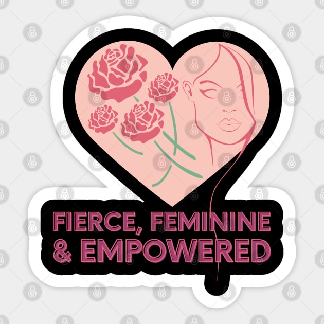 Fierce Female Empowerment - Heart & Roses Sticker by Yas R